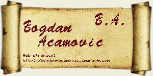 Bogdan Acamović vizit kartica
